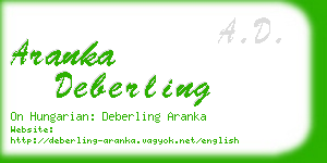 aranka deberling business card